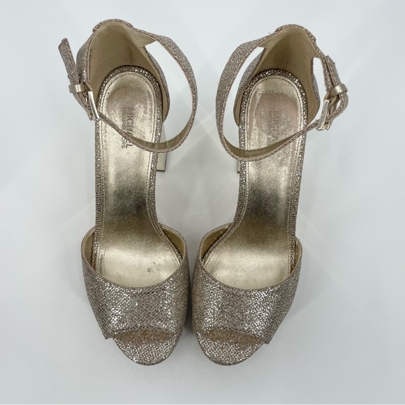 Michael Michael Kors Petra Platform Glitter High Block Heel Size 9.5 - Picture 6 of 16